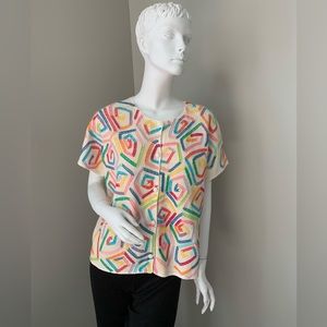 Colorful X-Large Michael Simon Short Sleeve Sweater